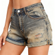 Acid Wash Blue Denim Shorts