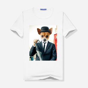 British Gentleman Custom Pet Image Women T Shirt