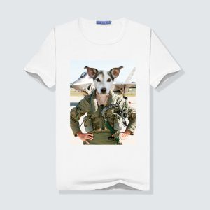Fighter Pilot Custom Pet Face Women T Shirt